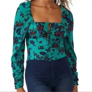 NWT Free People Printed Hilary Top